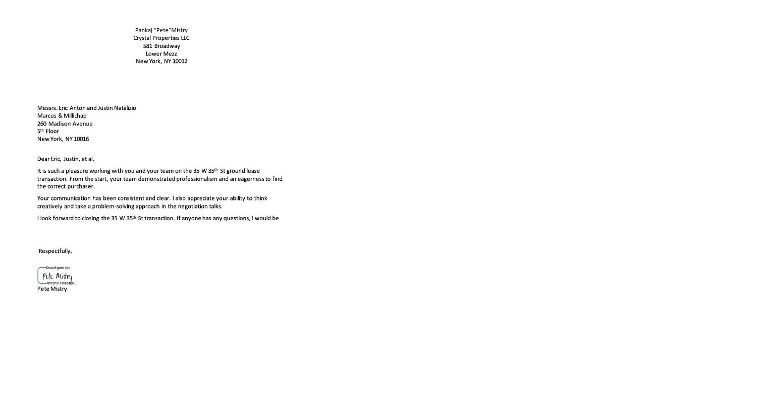 Pete Mistry referral letter